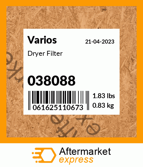 Spare part 038088 + Dryer Filter