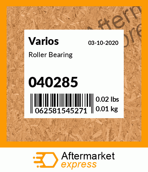 Spare part 040285 + Roller Bearing