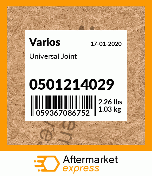 Spare part 0501214029 + Universal Joint