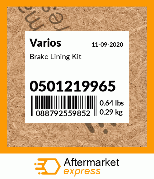 Spare part 0501219965 + Brake Lining Kit