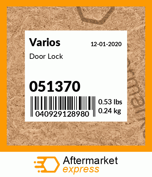 Spare part 051370 + Door Lock