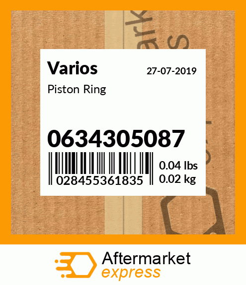 Spare part 0634305087 + Piston Ring