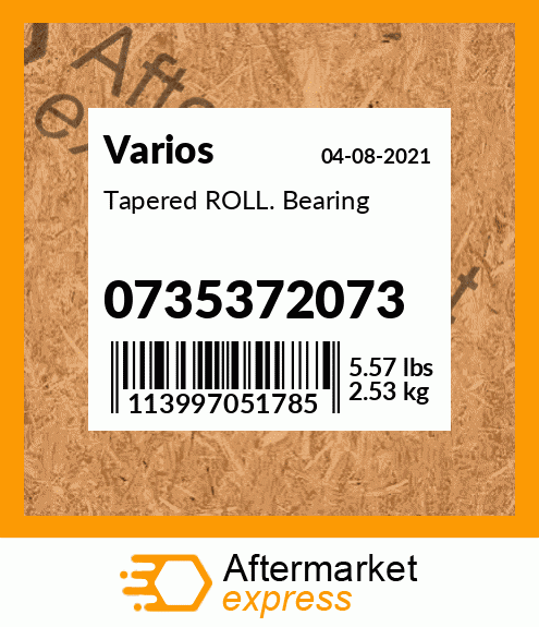 Spare part 0735372073 + Tapered ROLL. Bearing