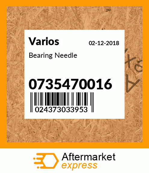 Spare part 0735470016 + Bearing Needle