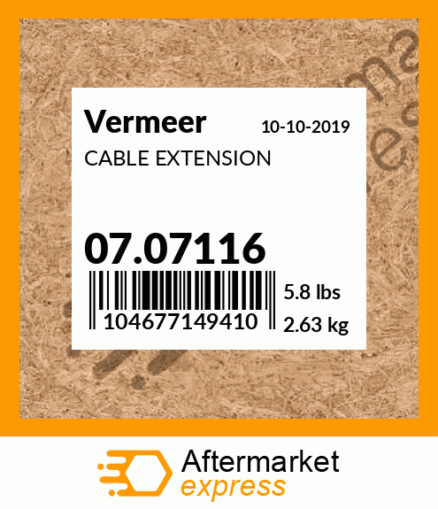 Spare part 07.07116 + CABLE EXTENSION