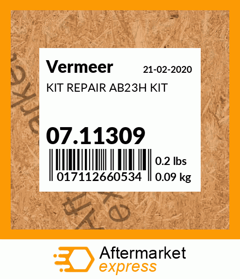 Spare part 07.11309 + KIT REPAIR AB23H KIT