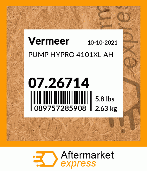 Spare part 07.26714 + PUMP HYPRO 4101XL AH