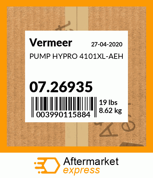 Spare part 07.26935 + PUMP HYPRO 4101XL-AEH