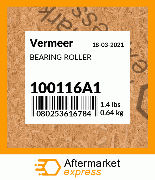 Spare part 100116A1 + BEARING ROLLER