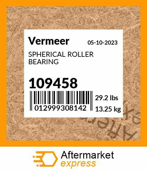 Spare part 109458 + SPHERICAL ROLLER BEARING