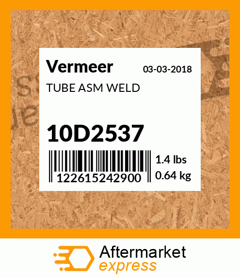 Spare part 10D2537 + TUBE ASM WELD