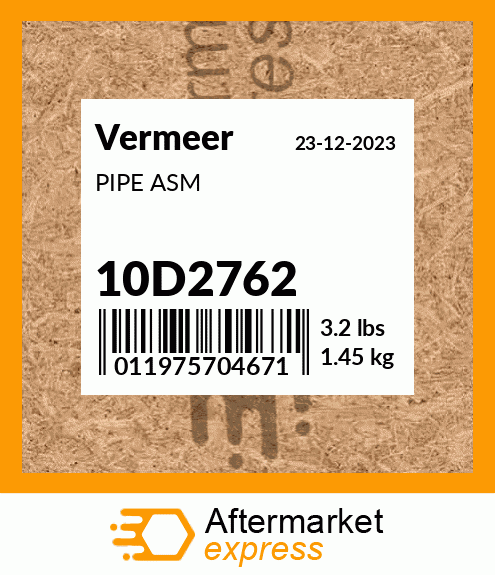 Spare part 10D2762 + PIPE ASM