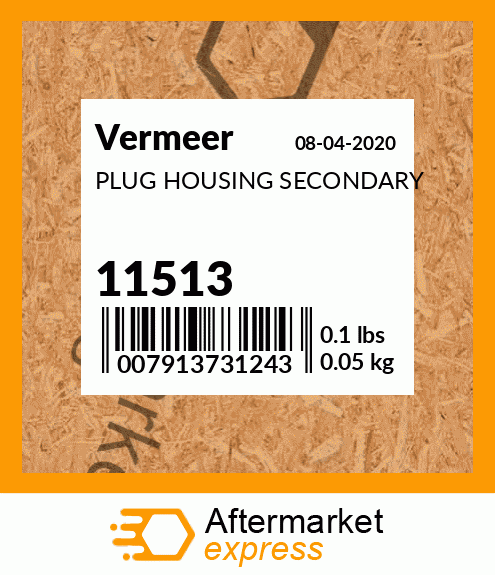 Spare part 11513 + PLUG HOUSING SECONDARY