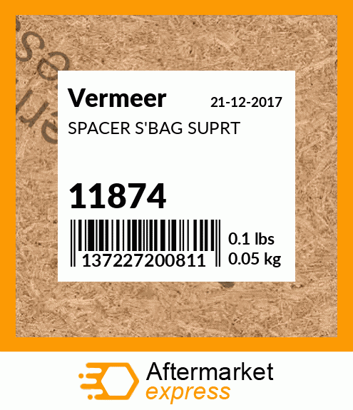 Spare part 11874 + SPACER S'BAG SUPRT