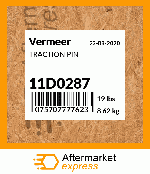 Spare part 11D0287 + TRACTION PIN