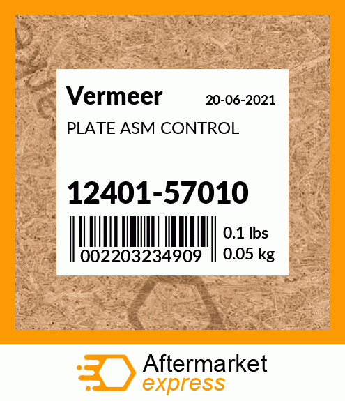 Spare part 12401-57010 + PLATE ASM CONTROL