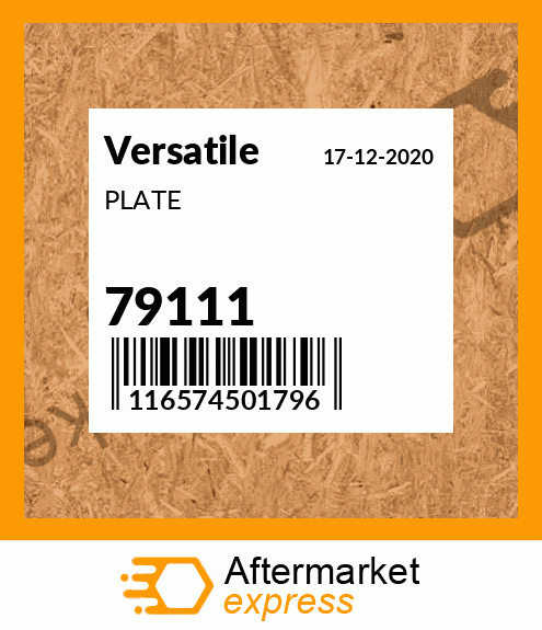 Spare part 79111 + PLATE