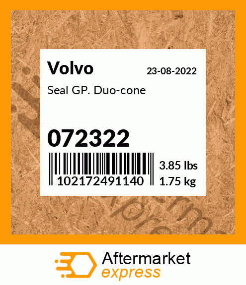 Spare part 072322 + Seal GP. Duo-cone