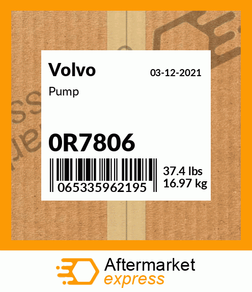 Spare part 0R7806 + Pump