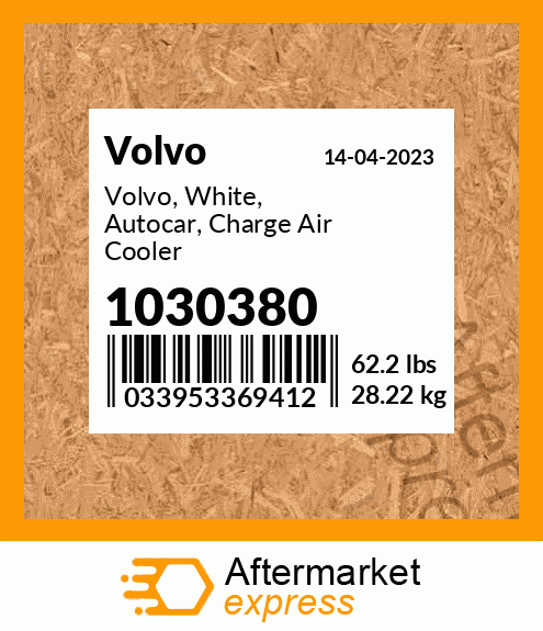 Spare part 1030380 + Volvo, White, Autocar, Charge Air Cooler G-VO30M,1030086,