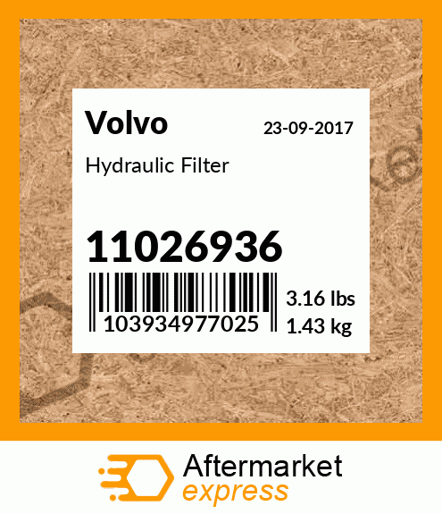 Spare part 11026936 + Hydraulic Filter