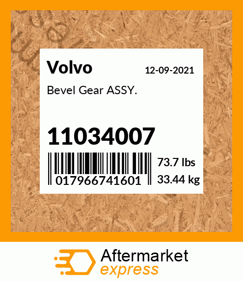 Spare part 11034007 + Bevel Gear ASSY.