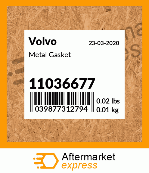 Spare part 11036677 + Metal Gasket