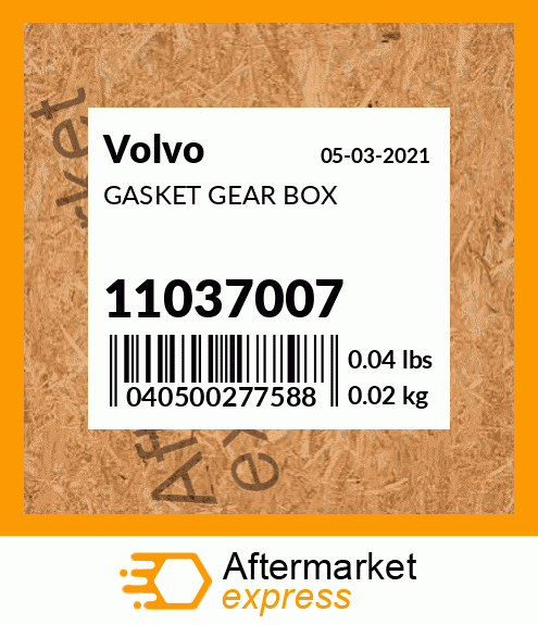 Spare part 11037007 + GASKET GEAR BOX