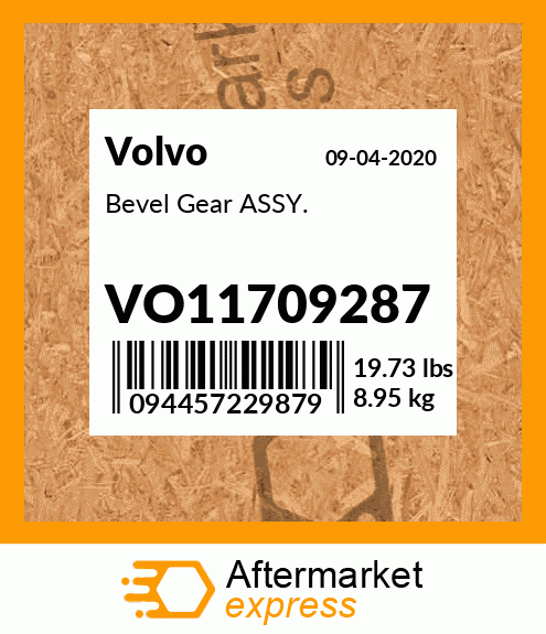 VO11709287 - Bevel Gear ASSY. fits Volvo | Price: $634.59