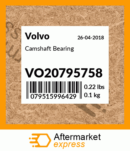 Spare part VO20795758 + Camshaft Bearing