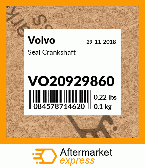 Spare part VO20929860 + Seal Crankshaft