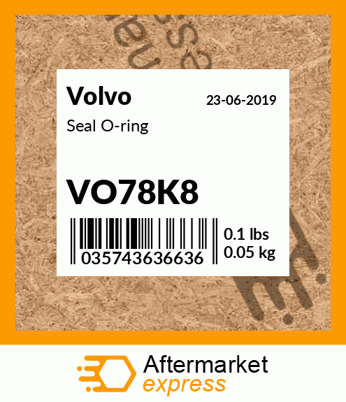 Spare part VO78K8 + Seal O-ring