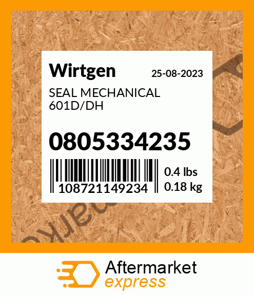 Spare part 0805334235 + SEAL MECHANICAL 601D/DH