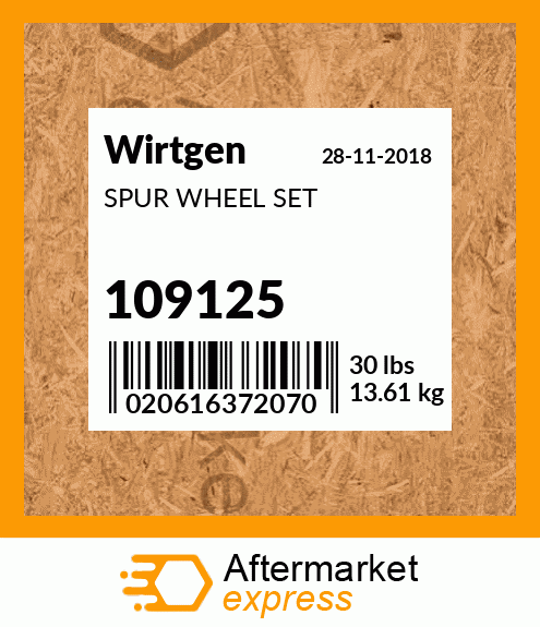 Spare part 109125 + SPUR WHEEL SET