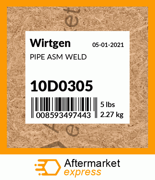 Spare part 10D0305 + PIPE ASM WELD