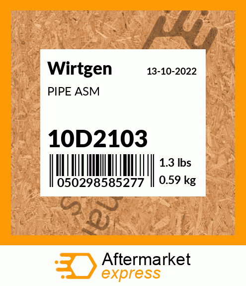 Spare part 10D2103 + PIPE ASM