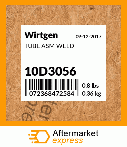 Spare part 10D3056 + TUBE ASM WELD