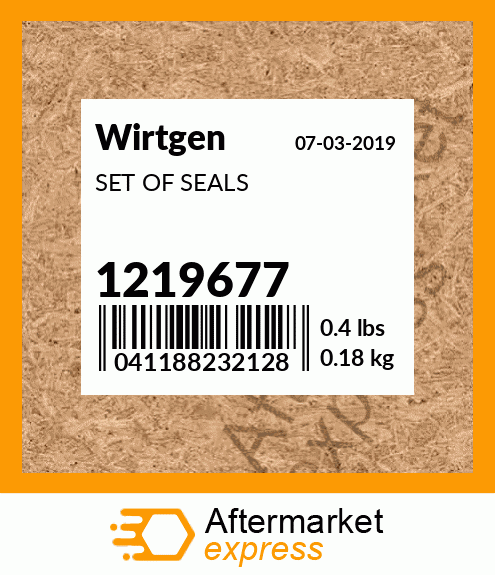 Spare part 1219677 + SET OF SEALS