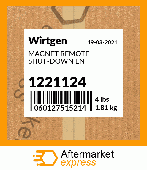 Spare part 1221124 + MAGNET REMOTE SHUT-DOWN EN