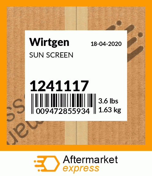 Spare part 1241117 + SUN SCREEN