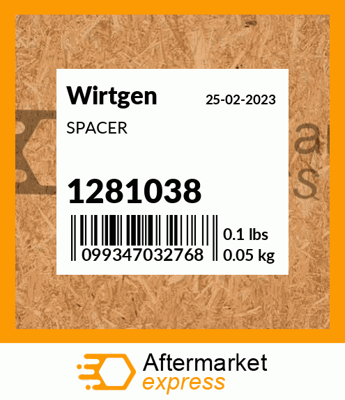 Spare part 1281038 + SPACER