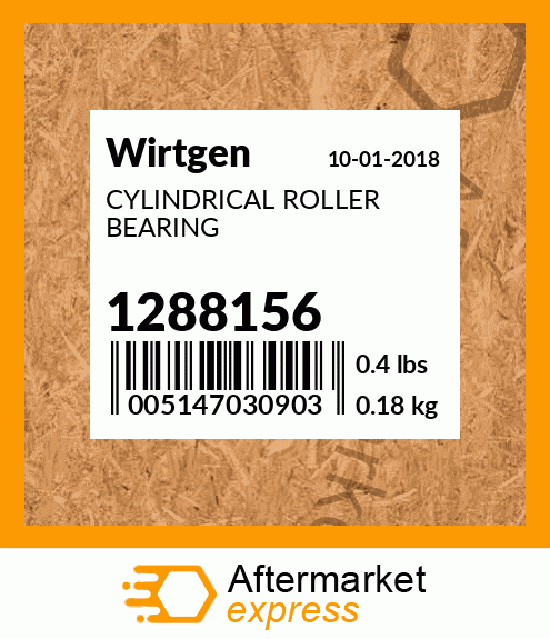 Spare part 1288156 + CYLINDRICAL ROLLER BEARING