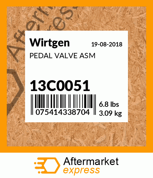 Spare part 13C0051 + PEDAL VALVE ASM