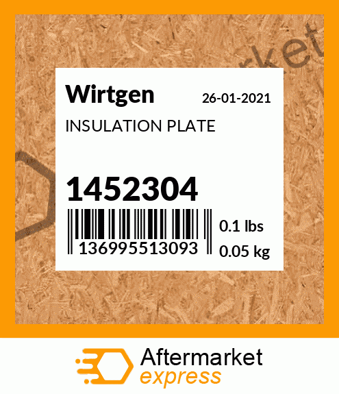 Spare part 1452304 + INSULATION PLATE