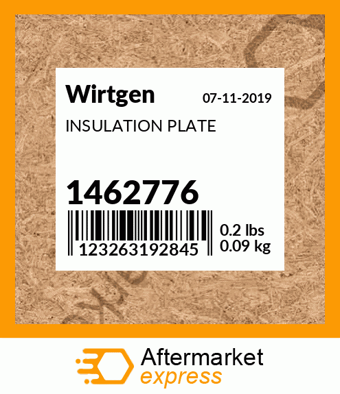 Spare part 1462776 + INSULATION PLATE