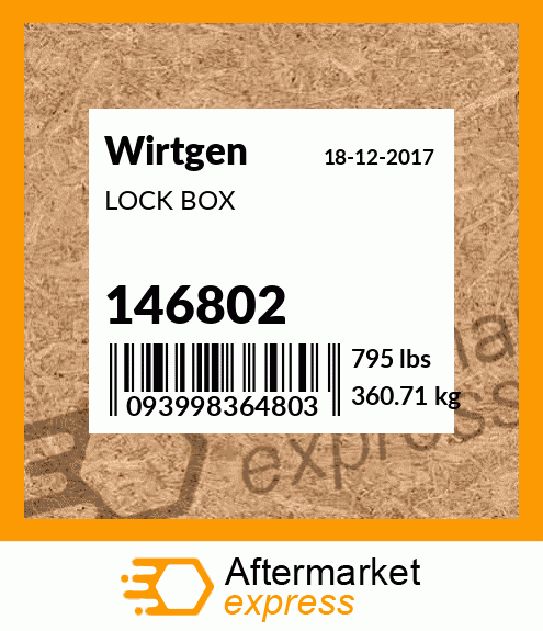 Spare part 146802 + LOCK BOX