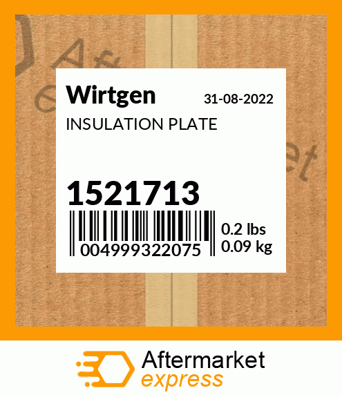 Spare part 1521713 + INSULATION PLATE