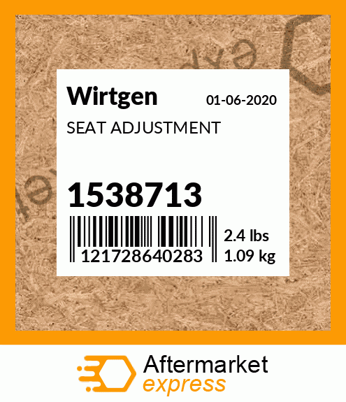 Spare part 1538713 + SEAT ADJUSTMENT