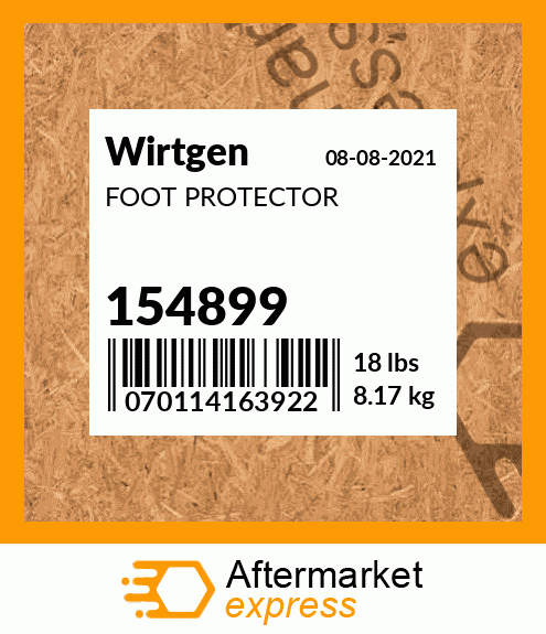 Spare part 154899 + FOOT PROTECTOR