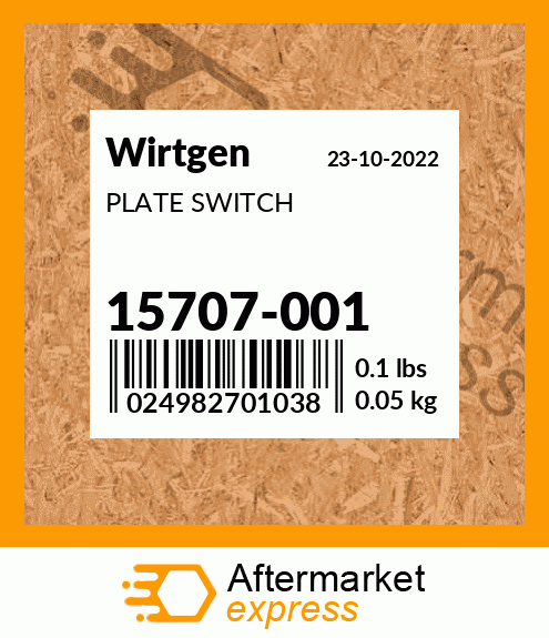 Spare part 15707-001 + PLATE SWITCH